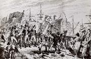 Thomas Pakenham The rebels executing their prisoners on the bridge at Wexford oil painting
